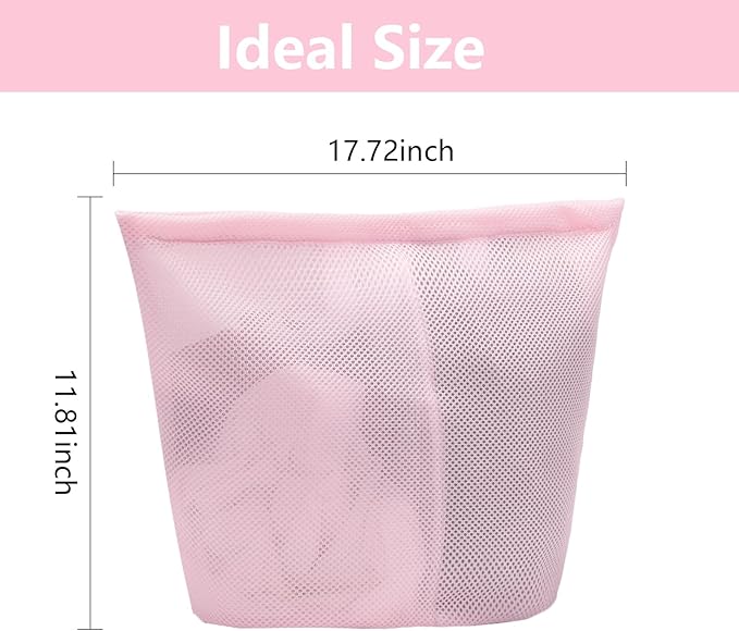 2 Pcs Special Zoning laundry bag for delicates with handles mesh laundry bags washing machine laundry totes travel storage and sorting bag (Pink2)-CubbioJoy