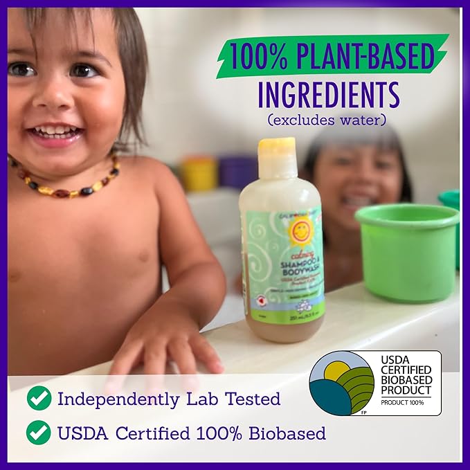California Baby Calming Baby Shampoo + Baby Wash | 100% Plant-Based | Lavender Body Wash For Sensitive Skin | Hypoallergenic | 251 mL / 8.5 oz.-CubbioJoy