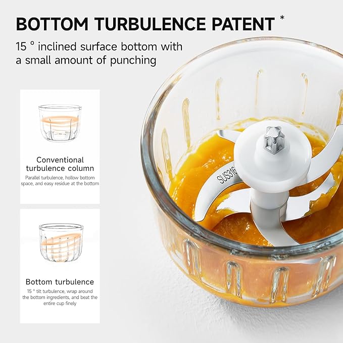 Baby Food Maker Mini Cute and Small Food Processor Puree Blender Grinder Chopper 1.2 Cup Glass Bowl with 6 Blade Electric (Spaceman-White)-CubbioJoy