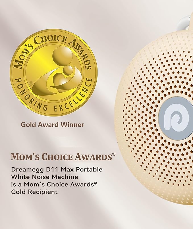 Dreamegg White Noise Machine - Portable Sound Machine for Baby Adult, Features Powerful Battery, 21 Soothing Sound, Noise Canceling for Office,Sound Therapy for Home,Travel, Registry Gift, Light Khaki-CubbioJoy