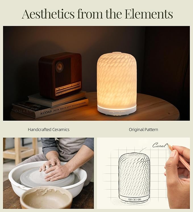 Aromatherapy Diffuser – Ultrasonic Essential Oil Diffuser, Health Night Light, Timer & Auto Shut-Off, BPA-Free, 120ml Diffusers for Home, Office, or Spa-CubbioJoy