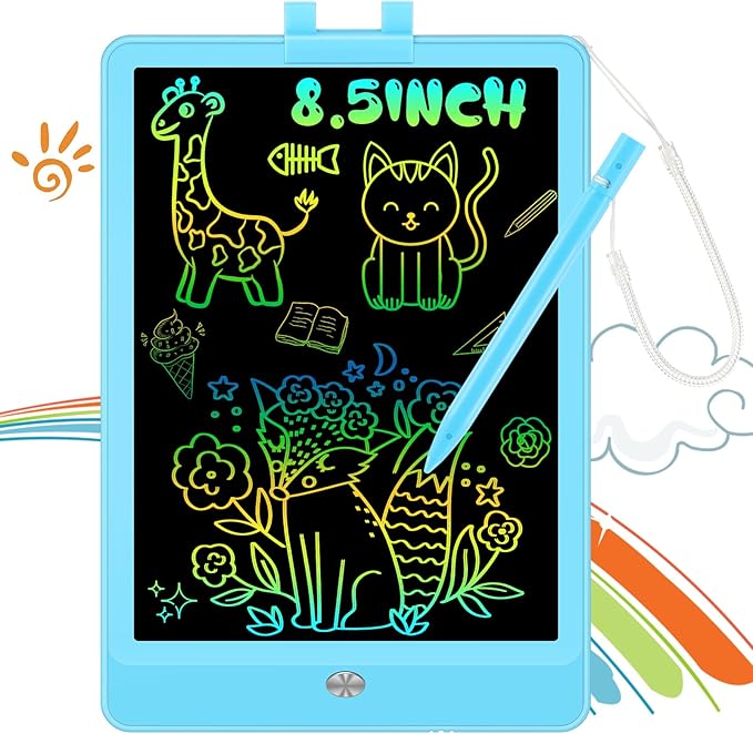 Decute Kids Toys LCD Writing Tablet with Stylus, 8.5 Inch Erasable Toddlers Doodle Board, Reusable Drawing Pad for Kids, Educational Christmas Birthday Gift for 3 4 5 6 7 8 Girls Boys Toddler Blue-CubbioJoy