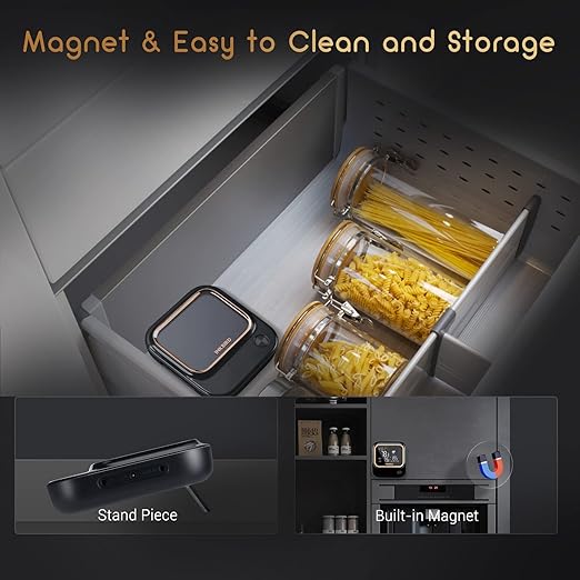 5GHz WiFi & Bluetooth 5.1 Meat Thermometer, Inkbird WiFi Grill Meat Thermometer for Grilling Smoker BBQ Cooking with 4 Probes, IBT-26S Wireless APP Control, Alarm Timer, Backlit LCD, Rechargeable-CubbioJoy