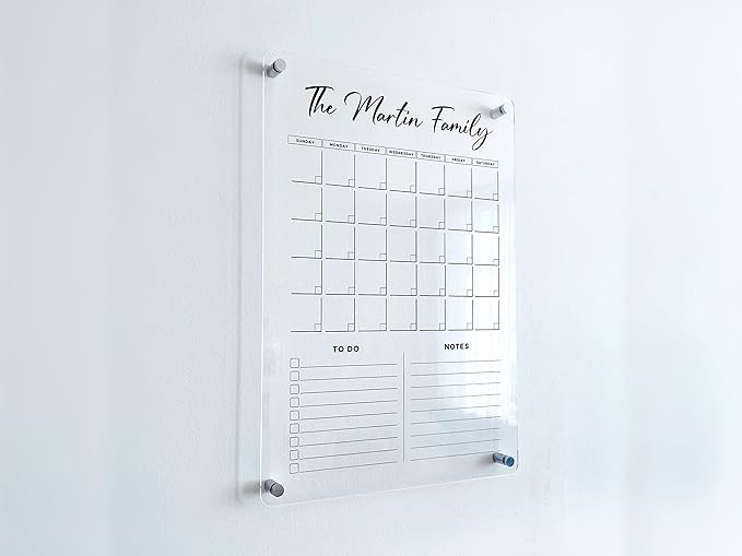 Acrylic Family Planner Wall Calendar - Personalized Calendar 2025, Personalized Dry Erase Board, Dry Erase Calendar, Monthly and Weekly Calendar, New Home Gift, Housewarming Gift-CubbioJoy