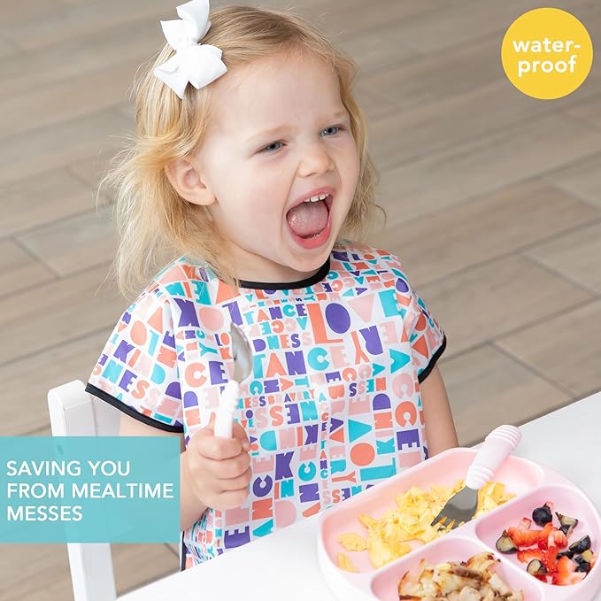 Bumkins Bibs - Toddler Bibs, Waterproof, Large for 1-3 Years, Short Sleeve-CubbioJoy