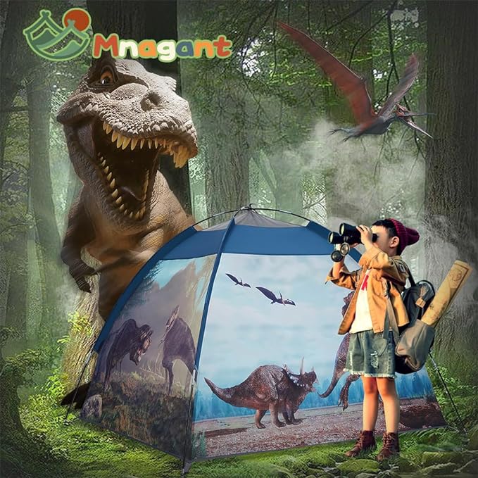 Dinosaur Kids Play Tent-61”x61”x45”Realistic Dinosaur Kids Tent Indoor & Outdoor, Pop Up Play House for Kid, Boys & Girls Age 3-12-CubbioJoy