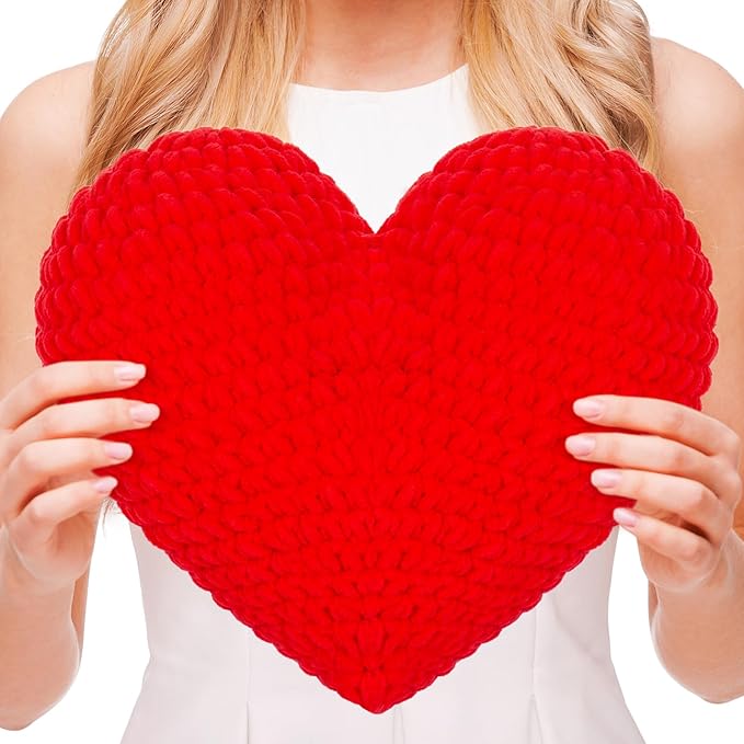 Crochetta Crochet Kit for Beginners, Crochet Kit w Step-by-Step Video Tutorials, Crochet Starter Kit Learn to Crochet Kits for Adults Kids Beginners, Heart Crochet Kit-CubbioJoy