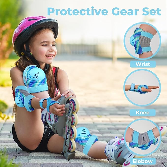 BOSONER Kids/Youth Knee Pad Elbow Pads for Roller Skates Cycling BMX Bike Skateboard Inline Rollerblading, Skating Skatings Scooter Riding Sports-CubbioJoy