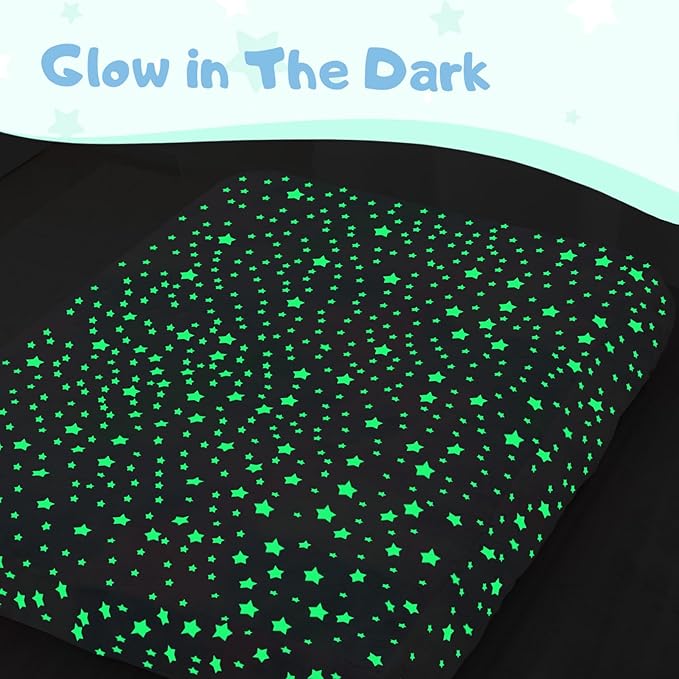 COMAX Kids Bean Bag Chair Turn into Beanbag Bed, Unicorn Toddler Bean Chair for Girl Boy Sleeping, Lazy Children Sofa Couch with Filler, Convertible Child Floor Mattress, Colorful Star-CubbioJoy