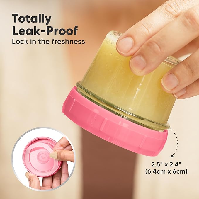 KeaBabies 6pk 4oz Glass Baby Food Containers with Lids - Leak-Proof, Microwavable Small Glass Jars, Baby Purees & Toddler Snack Storage Containers, BPA-Free, Dishwasher & Freezer Safe (Sunset)-CubbioJoy