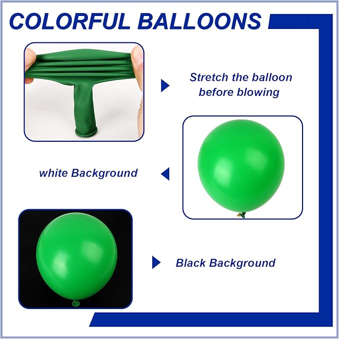 140pcs Dark Green Round Balloons Different Sizes 18 12 10 5 Inch Latex Balloons for Arch Decoration Party Balloon Kit for Graduation Birthday Party Wedding Balloon Baby Shower Decoration-CubbioJoy