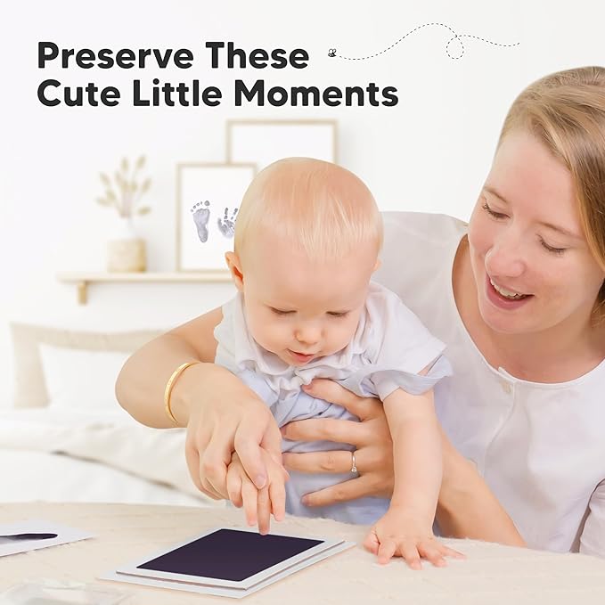 4-Pack Inkless Baby Hand and Footprint Kit - Mess Free Ink Pad for Newborn Keepsake, Dog Nose & Paw Print Kit, Clean Touch Ink Pad for Baby Hand & Footprints, Ideal New Mom Gifts (Twilight, L)-CubbioJoy