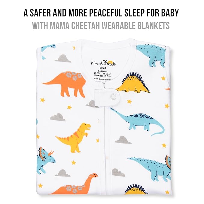 Baby Sleep Sack 1.0 TOG, Organic Cotton Baby Wearable Blanket with Two-Way Zipper, Swaddle Transition Baby Sleeping Bag, All-Season Sleep Sack for Newborn Infant Toddler Boy Girl, 18-24 Months, 1-Pack-CubbioJoy