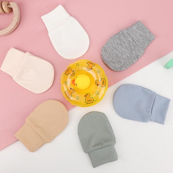 BQUBO 6 Pairs Newborn Baby Boys Girls Mittens 0-6 Months Unisex-Baby Infant Mittens Elastic No Scratch Wrist Gloves-CubbioJoy