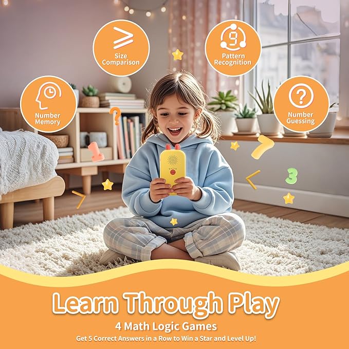 alilo Math Games for Kids Ages 5-12, Portable Math Toys for Practicing Addition, Subtraction, Multiplication and Division, Fun Educational Toy with 5 Modes, 19 Math Games, and 50K Math Questions-CubbioJoy