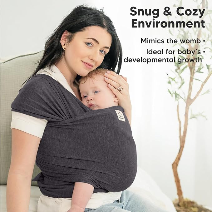 KeaBabies Baby Wrap Carrier - All in 1 Original Baby Carrier Newborn to Toddler Sling, Easy to Wear, Hands Free Bonding, Lightweight, Breathable Infant Wraps (Mystic Gray)-CubbioJoy