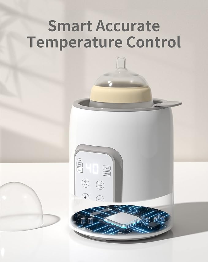 Bottle Warmer, GROWNSY 8-in-1 Fast Baby Milk Warmer with Timer for Breastmilk or Formula, Accurate Temperature Control, with Defrost, Sterili-zing, Keep, Heat Baby Food Jars Function-CubbioJoy