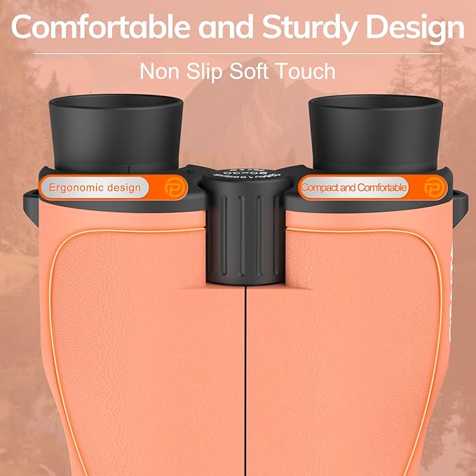 Compact Binoculars for Adults High Powered - OPAITA 20x32 Small Binoculars for Adults Kids with Low Light Vision for Hunting Cruise Ship Travel Concert Hiking Orange-CubbioJoy