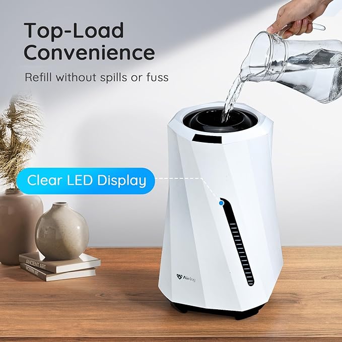 Airdog H5 Evaporative Humidifier for Baby- Mist-Free Humidifier, Mold Free humidifier, Quiet, LED Water Level Display for Premium Home Décor & Protection, Washable Filter, 0.8 Gallon Tank, 5 Modes-CubbioJoy