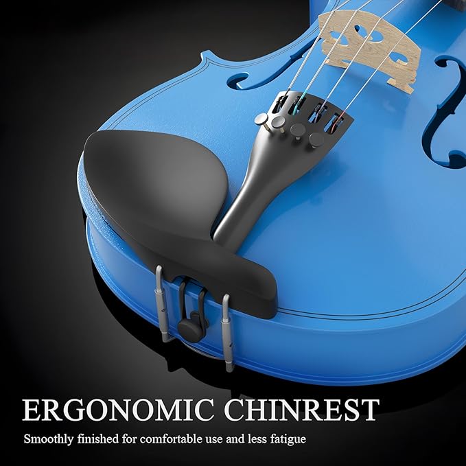Beginner Violin 4/4, Full Size Violin for Adults, Teens, Student, Acoustic Fiddle Kit with Hard Case, Bow, Rosin, Bridge, Learners Age 12+ (Dark Blue)-CubbioJoy
