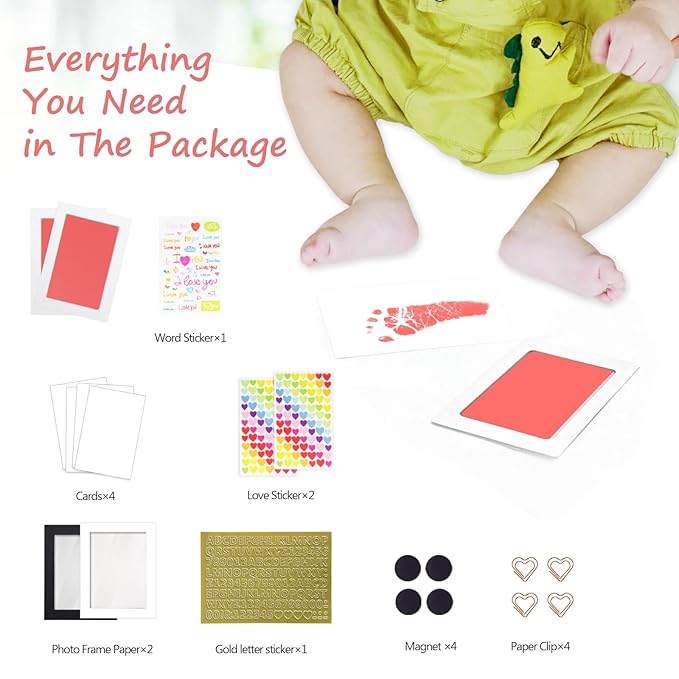 Inkless Baby Hand and Footprint Kit,Clean Touch Ink Pad for Baby Footprint Kit,No Mess Dog Paw Print Kit,DIY Footprint Ink for Baby Keepsake Gifts for Boys and Girls-CubbioJoy