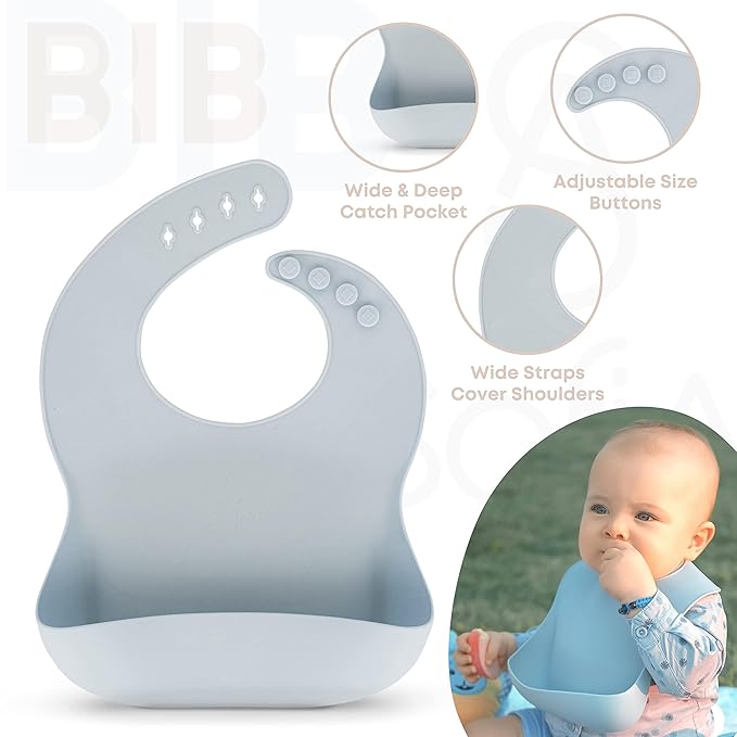 All In One Silicone Feeding Set - Safe for 6-12 Months - Non-Toxic Baby Led Weaning Supplies - Toddler Self Feeding Utensils - BPA-Free - Mess Free Essentials-CubbioJoy