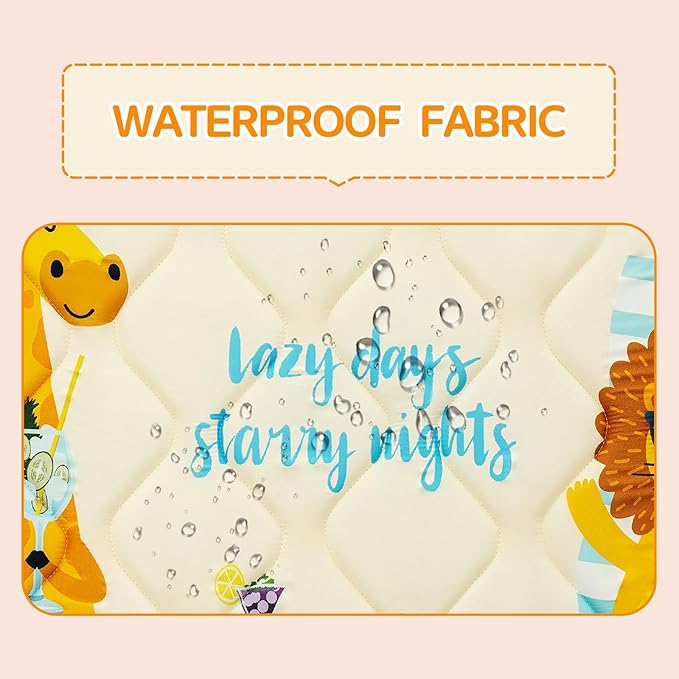 Baby Play Mat - Thicken 71x59 Inch Soft Foam Crawling Mat for Playpen & Floor, Non-Slip Waterproof Playmats for Infants & Toddlers, Portable Foldable & Machine Washable, Beach Animals-CubbioJoy