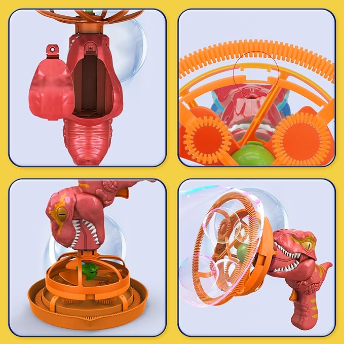 Dinosaur Bubble Machine for Kids 3 4 5 6 Years Old, Dinosaur Bubble Maker Toy Gun for Boys Girls 3-5 Years, Dino Bubble Blower Party Favor Gift for Toddler Kids 4 5 6 Years Old-CubbioJoy