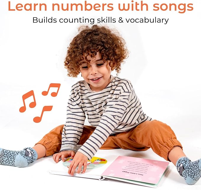 Cali's Books Number Book for Toddlers 1-3 - Learn to Count 1 2 3 Musical Books for Kids, Interactive Talking Baby Sound Book, Educational Song Learning Toys, Singing and Counting Music Toy for Babies-CubbioJoy