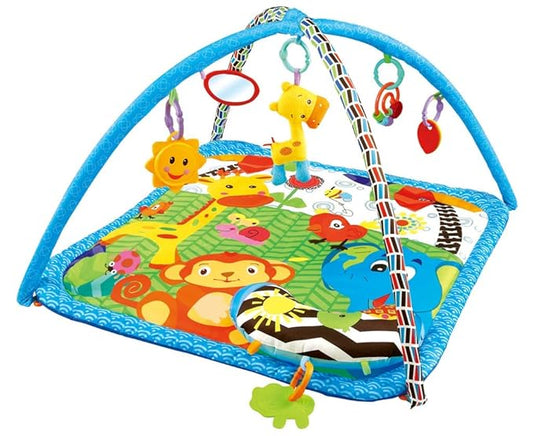 Baby Gyms Play Mats Toddler Fold Acctivity Gyms Play Mat Colorful Baby Pad with Animal Toys, Giraffe-CubbioJoy