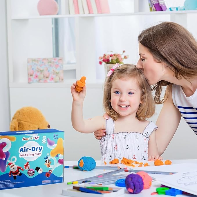 Air Dry Clay 102 Colors, Modeling Clay for Kids, Model Magic Clay, DIY Molding Clay Kit with Sculpting Tools, Soft and Non-Sticky, Arts and Crafts Gift for Boys Girls Kids-CubbioJoy