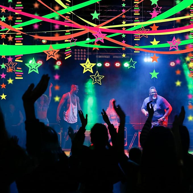 400Feet Glow in The Dark Party Supplies Streamers Glow Crepe Paper Streamer UV Blacklight Fluorescent Neon Paper Streamers for Glow Party Supplies and Decorations Wedding Birthday Party Decorations-CubbioJoy