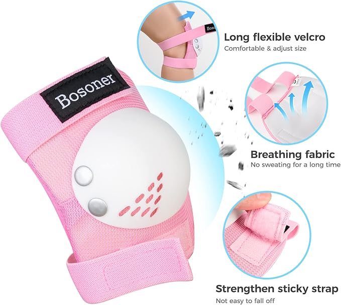 BOSONER Kids/Youth Knee Pad Elbow Pads for Roller Skates Cycling BMX Bike Skateboard Inline Rollerblading, Skating Skatings Scooter Riding Sports-CubbioJoy