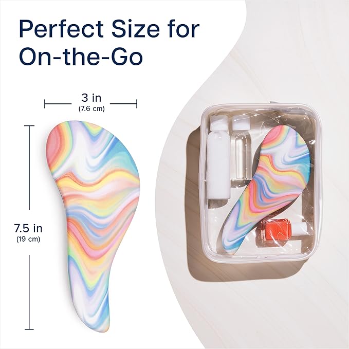 Crave Naturals Glide Thru Hair Brush - Detangler Brush for Curly, Straight, Wet or Dry Hair - Gentle Detangling Brushes for Adults, Kids, Toddlers - Hair Accessories for Women - 7.5x3 Soft Hazy Swirl-CubbioJoy