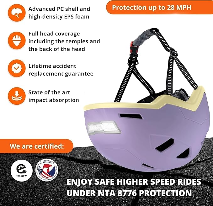 Kid Bike Helmets for Boys and Girls | Fit Head 51-54cm Circumference | CPSC & NTA-8776 Dual Certified | Multi-Sport Helmets with LED Lights, Magnetic Buckle, Detachable Visor-CubbioJoy