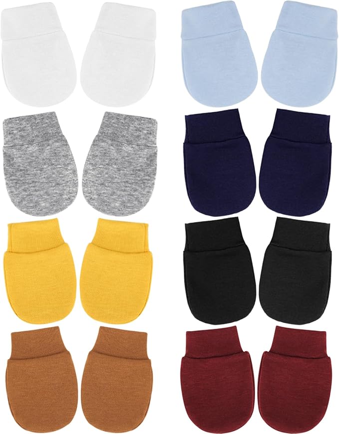 BQUBO Newborn Infant Toddler Mittens No Scratch Cotton Elastic Wrist Gloves Hypoallergenic for 0-6 Months Baby Boys Girls-CubbioJoy