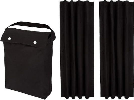 Amazon Basics Portable Blackout Curtain Shade with Suction Cups, 50"W x 78"L, 2-Pack, Black-CubbioJoy