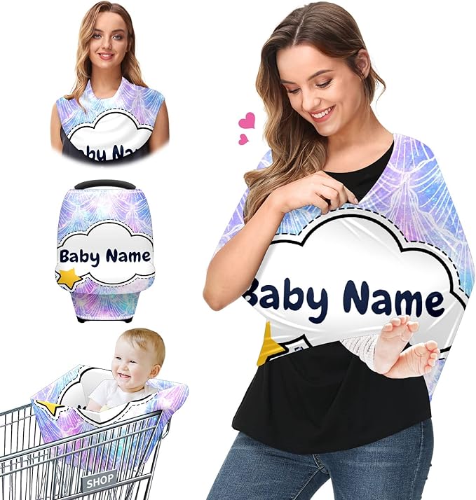 Baby Car Seat Stroller Cover Nursing Cover New Mom Breastfeeding Scarf Soft Stretchy Infant Carrier Cover Car Canopy Coverage-CubbioJoy