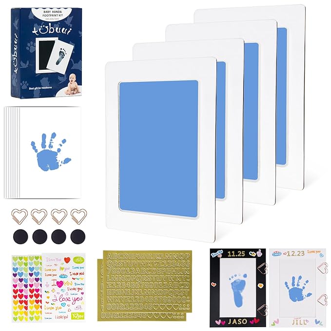 Inkless Baby Hand and Footprint Kit,Clean Touch Ink Pad for Baby Footprint Kit,No Mess Dog Paw Print Kit,DIY Footprint Ink for Baby Keepsake Gifts for Boys and Girls-CubbioJoy