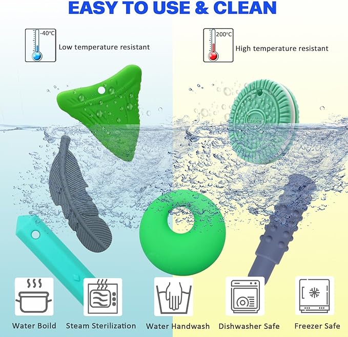 Chewy Necklaces for Sensory Kids, Silicone Chewy Necklaces for Boys and Girls with Autism, ADHD, SPD, Chewing, Oral Motor Therapy Toy-CubbioJoy