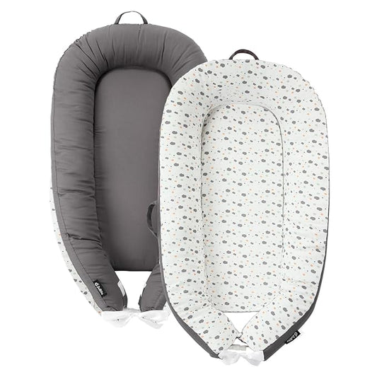 JOLLITO Baby Lounger for Baby Girls & Boys, Infant Lounger Cover, Newborn Essentials for Baby 0-12 Months, Baby Play Mat,100% Cotton Breathable, Portable Travel, Babies Essentials Gifts-CubbioJoy