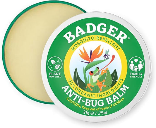 Badger Bug Repellent Tin, Organic Deet-Free Mosquito Repellent with Citronella, Family Friendly Pleasant Smelling Insect Repellent, Easy to Use Travel Size, .75 oz Tin-CubbioJoy