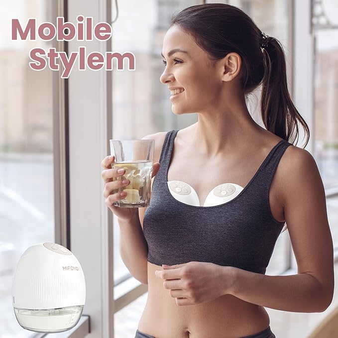 Breast Pump Wearable Breast Pumping: Electric Breast Pumps Hands Free Breastfeeding Pumps with 4 Modes & 9 Levels - Rechargeable Milk Pump, Smart Display for Moms, 24mm 2 Pack-CubbioJoy