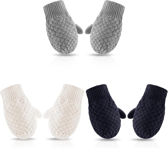 Baby Knit Mittens Toddler Boys Girls Gloves Winter Infant Newborn No Scratch Mitten 0-3 Years-CubbioJoy