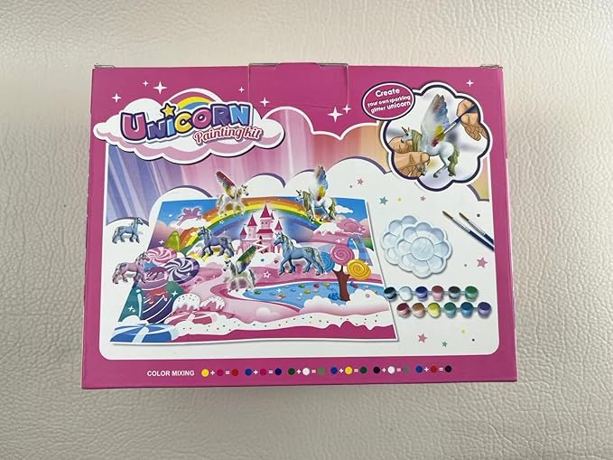 DIY Painting Unicorn Kit Arts and Crafts Set for Kids or Girls Decorate and Drawing 3D Toys for Children Gift(6 Unicorns)-CubbioJoy