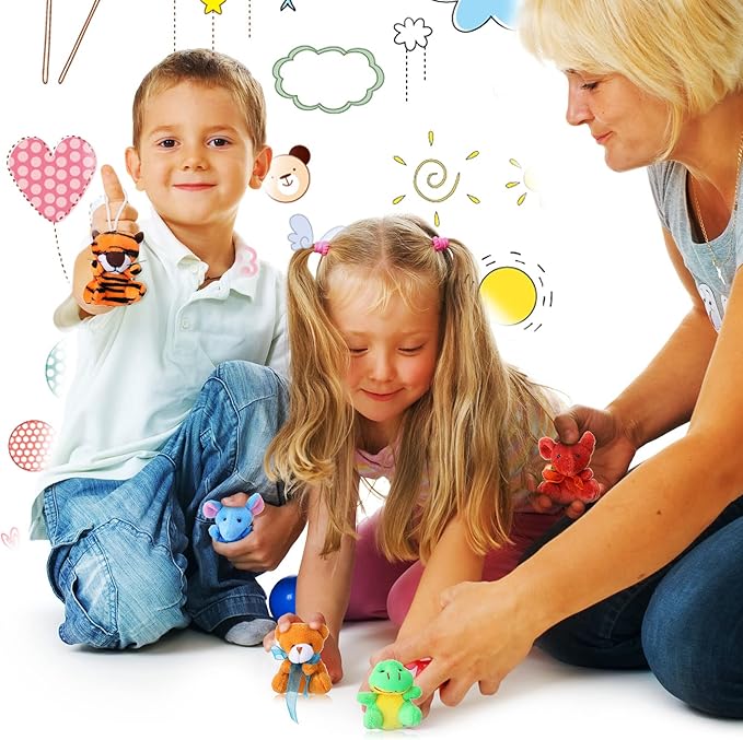 60 Pack Mini Stuffed Animal Bulk Small Plush Animal Toys Miniature Stuff Animal Keychain Set for Easter Egg Party Favors, Valentine‘s Day Gift, Goodie Bag Fillers, Carnival Prizes, Classroom Rewards-CubbioJoy