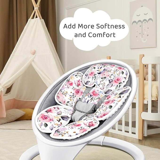 Infant Car Seat Insert, 2-in-1 Reversible Baby Carseat Head Support for Newborn, Soft Carseat Insert Cushion for Baby Girls, Adjustable Baby Headrest for Strollers-CubbioJoy