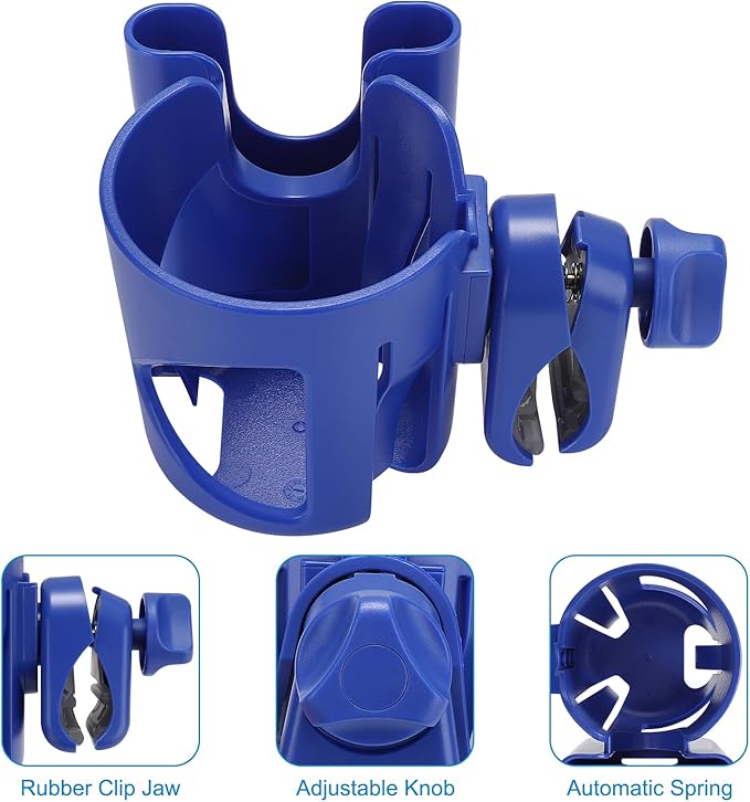 Accmor Universal Cup Holder, Stroller Cup Holder with Phone Holder, 360° Rotatable Large Caliber Designed Bottle Holder for Stroller, Bike, Wheelchair, Walker, Scooter-CubbioJoy