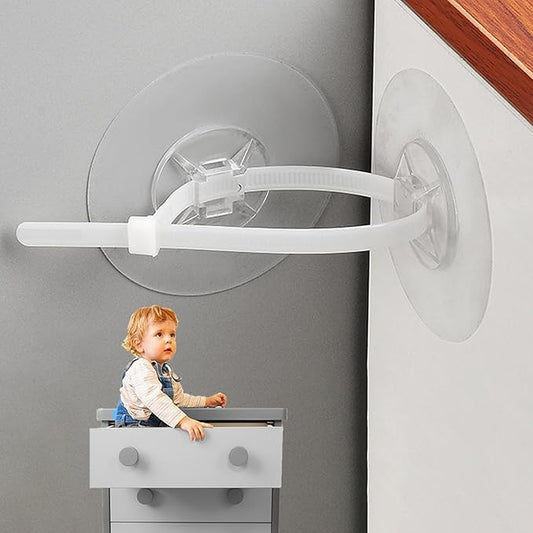 15 Pair Furniture Anchors for Baby Proofing, No Drill Upgraded Self-Adhesive Secure 168 Pound Furniture Prevent Falling Anti Tip Earthquake Straps for Child Safety-CubbioJoy