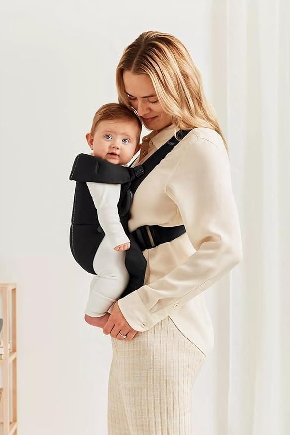 BabyBjörn Baby Carrier Mini, Black, Woven | Newborn Carrier (7-25 lbs), Ergonomic, Easy-to-Use-CubbioJoy